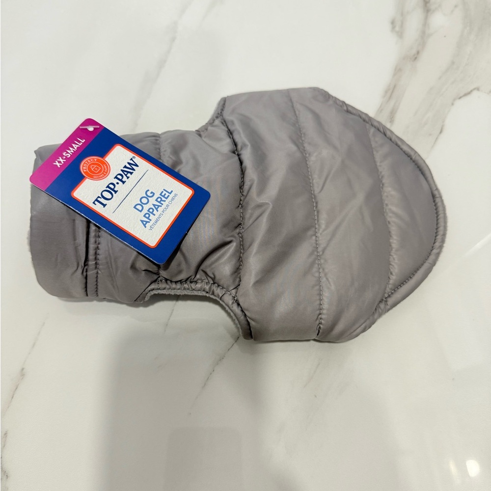 Top Paw Gray Quilted Dog Jacket XXS